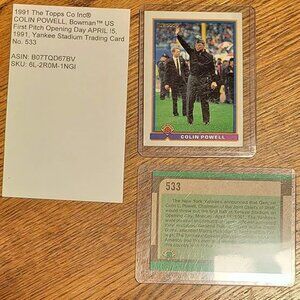 1991 The Topps Co Inc COLIN POWELL, Bowman™ US First Pitch Opening Day
